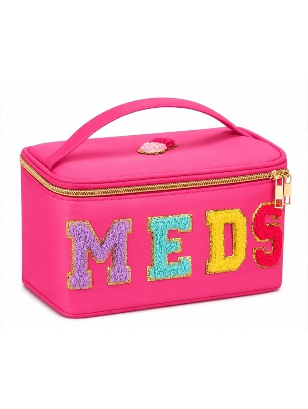 Travel Organizer Bag Portable Cosmetic Case Pink Gold Glam Colorful Gift New